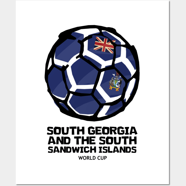 South Georgia and the South Sandwich Islands Football Country Flag Wall Art by KewaleeTee